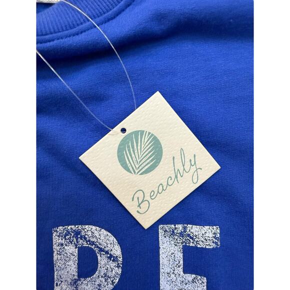 NWT Beachly Women's Blue Surf Graphic Long Sleeves Crew Neck Sweatshirt Size M - Picture 5 of 6